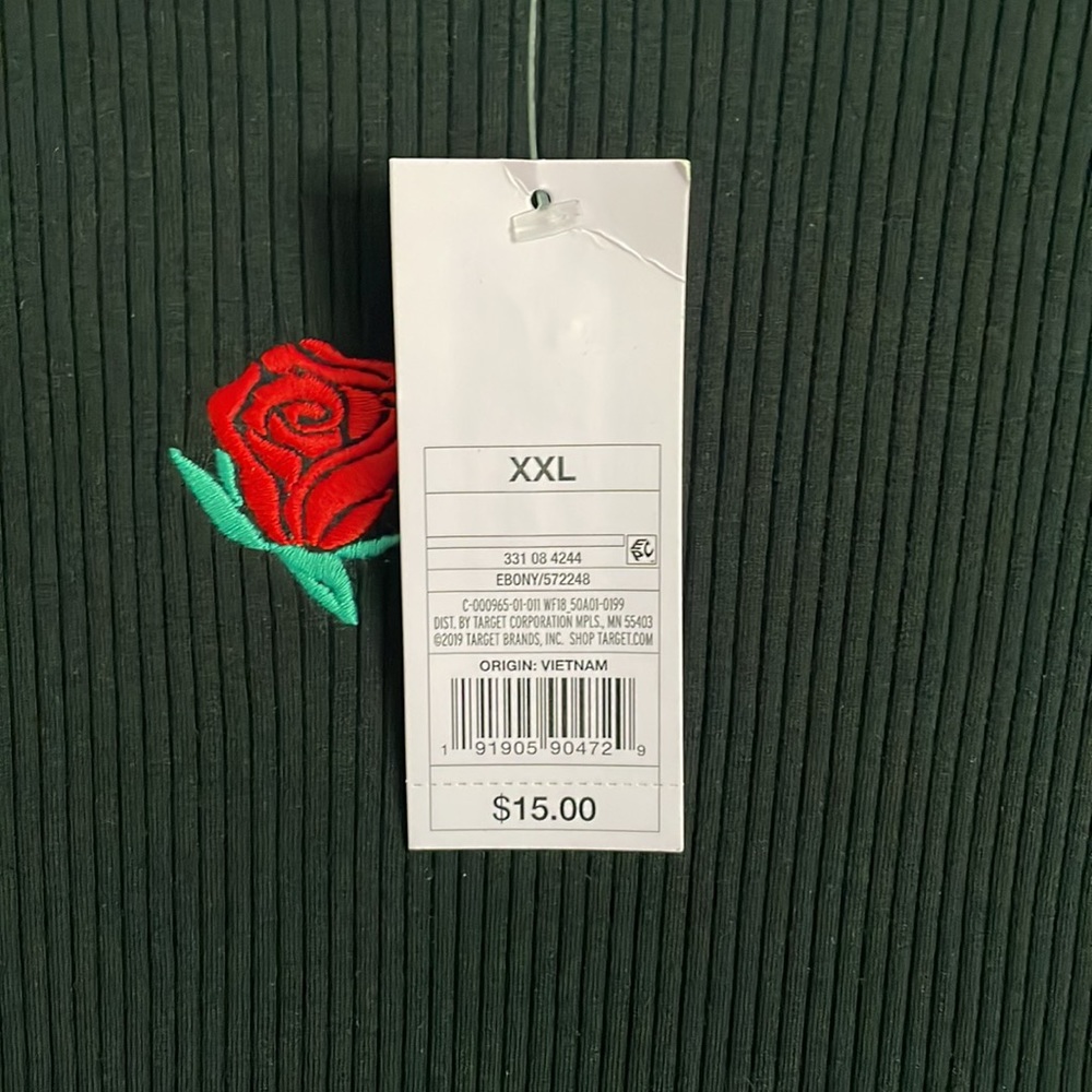 NWT long sleeve black dress with rose embroidery - Picture 3 of 3